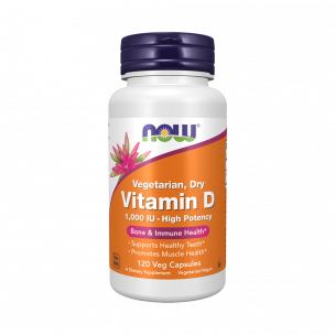 NOW Vegetarian, Dry Vitamin D 1000 IU, 120 капсул