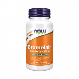 NOW Bromelain 2400 GDU/g-500 mg, 60 капсул