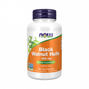 NOW Black Walnut Hulls 500 mg, 100 капсул