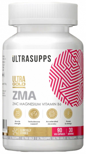 Ultrasupps Ultra Gold ZMA, Ультра Голд ЗМА, 90 капсул
