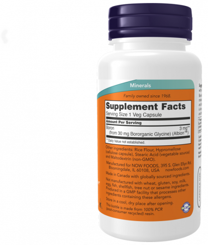 NOW Boron 3 mg, 100 капсул NOW Boron 3 mg, 100 капсул