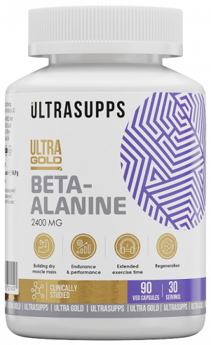 Ultrasupps Ultra Gold Beta- Alanine, Ультра Голд Бета-Аланин, 90 капсул