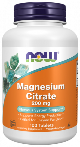 NOW Magnesium Citrate 200 mg, 100 таблеток NOW Magnesium Citrate 200 mg, 100 таблеток