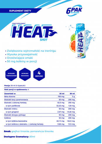 6PAK Nutrition Heat shot, 80 мл