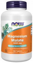 NOW Magnesium Malate 1000 mg, Магния малат 1000 мг, 180 таблеток