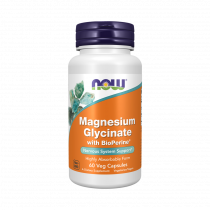 NOW Magnesium Glycinate with BioPerine, Глицинат магния с БиоПерином, 60 капсул